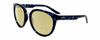 Profile View of Smith Optics Bridgetown-JBW Designer Polarized Reading Sunglasses with Custom Cut Powered Sun Flower Yellow Lenses in Crystal Navy Blue Tortoise Havana Silver Ladies Round Full Rim Acetate 54 mm