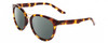 Profile View of Smith Optics Bridgetown-MY3 Designer Polarized Sunglasses with Custom Cut Smoke Grey Lenses in Tortoise Havana Crystal Brown Gold Ladies Round Full Rim Acetate 54 mm