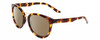 Profile View of Smith Optics Bridgetown-MY3 Designer Polarized Sunglasses with Custom Cut Amber Brown Lenses in Tortoise Havana Crystal Brown Gold Ladies Round Full Rim Acetate 54 mm