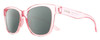 Profile View of Smith Optics Caper-35J Designer Polarized Sunglasses with Custom Cut Smoke Grey Lenses in Crystal Blush Pink Ladies Panthos Full Rim Acetate 53 mm