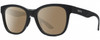 Profile View of Smith Optics Caper-807 Designer Polarized Sunglasses with Custom Cut Amber Brown Lenses in Gloss Black Unisex Panthos Full Rim Acetate 53 mm