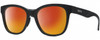 Profile View of Smith Optics Caper-807 Designer Polarized Sunglasses with Custom Cut Red Mirror Lenses in Gloss Black Unisex Panthos Full Rim Acetate 53 mm