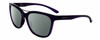 Profile View of Smith Optics Cavalier-141 Designer Polarized Sunglasses with Custom Cut Smoke Grey Lenses in Indigo Purple Crystal Silver Ladies Cat Eye Full Rim Acetate 55 mm