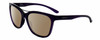 Profile View of Smith Optics Cavalier-141 Designer Polarized Sunglasses with Custom Cut Amber Brown Lenses in Indigo Purple Crystal Silver Ladies Cat Eye Full Rim Acetate 55 mm