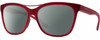 Profile View of Smith Optics Cavalier-LPA Designer Polarized Sunglasses with Custom Cut Smoke Grey Lenses in Matte Maroon Red Gunmetal Ladies Cat Eye Full Rim Acetate 55 mm