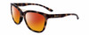 Profile View of Smith Optics Cavalier-MMH/G0 Designer Polarized Sunglasses with Custom Cut Red Mirror Lenses in Violet Purple Beige Tortoise Havana Gold Ladies Cat Eye Full Rim Acetate 55 mm