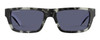 Front View of Smith Optics Crossfade-TCB Womens Sunglasses Black White Tortoise/Grey Blue 55mm