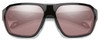 Front View of Smith Optics Deckboss-807 Unisex Sunglasses Black Grey/Chromapop Peach Pink 63mm