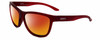 Profile View of Smith Optics Eclipse-LPA Designer Polarized Sunglasses with Custom Cut Red Mirror Lenses in Matte Crystal Maroon Red Unisex Cat Eye Full Rim Acetate 58 mm