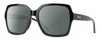 Profile View of Smith Optics Flare-807 Designer Polarized Reading Sunglasses with Custom Cut Powered Smoke Grey Lenses in Gloss Black Ladies Square Full Rim Acetate 57 mm