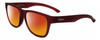 Profile View of Smith Optics Lowdown Slim 2-LPA Designer Polarized Sunglasses with Custom Cut Red Mirror Lenses in Matte Crystal Maroon Red Unisex Panthos Full Rim Acetate 51 mm