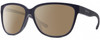 Profile View of Smith Optics Monterey-1JZ Designer Polarized Sunglasses with Custom Cut Amber Brown Lenses in Matte Midnight Navy Blue Unisex Panthos Full Rim Acetate 58 mm