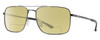 Profile View of Smith Optics Outcome-KJ1 Designer Polarized Reading Sunglasses with Custom Cut Powered Sun Flower Yellow Lenses in Shiny Gunmetal Black Mens Pilot Full Rim Metal 59 mm