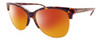 Profile View of Smith Optics Rebel-WJ9/FN Designer Polarized Sunglasses with Custom Cut Red Mirror Lenses in Mulberry Tortoise Purple Red Gold Ladies Cat Eye Semi-Rimless Acetate 58 mm