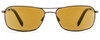 Front View of Reptile Gomek Unisex Rectangle Designer Polarized Sunglasses Espresso/Brown 60mm