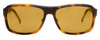 Front View of Reptile Hawksbill Unisex Rectangle Polarized Sunglass Tortoise/Amber Brown 58 mm