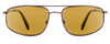 Front View of Reptile Rattler Unisex Pilot Polarized Sunglasses in Espresso/Amber Brown 62mm