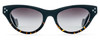 Front View of Reptile Stiletto Cat Eye Polarized Sunglasses Black Tortoise/Grey Gradient 50 mm
