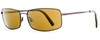 Profile View of Reptile Taipan Unisex Rectangular Polarized Sunglasses Espresso/Amber Brown 58mm