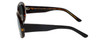 Side View of Reptile Woma Womens Oval Polarized Sunglasses in Black Tortoise Havana/Grey 55mm