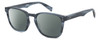 Profile View of Levi's Timeless LV5008S Designer Polarized Reading Sunglasses with Custom Cut Powered Smoke Grey Lenses in Crystal Blue Horn Marble Unisex Panthos Full Rim Acetate 52 mm