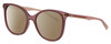 Profile View of Levi's Timeless LV5009S Designer Polarized Reading Sunglasses with Custom Cut Powered Amber Brown Lenses in Pink Crystal Ladies Cat Eye Full Rim Acetate 56 mm