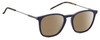 Profile View of Tommy Hilfiger TH1764S Designer Polarized Reading Sunglasses with Custom Cut Powered Amber Brown Lenses in Navy Blue White Red Silver Tortoise Havana Unisex Panthos Full Rim Metal 51 mm