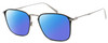 Profile View of Levi's Timeless LV5000 Designer Polarized Sunglasses with Custom Cut Blue Mirror Lenses in Black Ruthenium Silver Unisex Square Full Rim Metal 52 mm