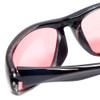 Close Up View of Calabria FL-41 Pink Tint Glasses Light Sensitive In/Outdoor Migraine Sunglasses FL41 Fluorescent Polarized/Non-Polar