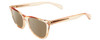 Profile View of Rag&Bone 1051 Designer Polarized Reading Sunglasses with Custom Cut Powered Amber Brown Lenses in Crystal Peach Orange Ladies Panthos Full Rim Acetate 53 mm
