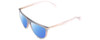 Profile View of Rag&Bone 1056 Designer Polarized Sunglasses with Custom Cut Blue Mirror Lenses in Smoked Crystal Grey Fade Unisex Semi-Circular Full Rim Acetate 57 mm