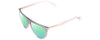 Profile View of Rag&Bone 1056 Designer Polarized Reading Sunglasses with Custom Cut Powered Green Mirror Lenses in Smoked Crystal Grey Fade Unisex Semi-Circular Full Rim Acetate 57 mm