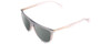 Profile View of Rag&Bone 1056 Designer Polarized Reading Sunglasses with Custom Cut Powered Smoke Grey Lenses in Smoked Crystal Grey Fade Unisex Semi-Circular Full Rim Acetate 57 mm