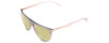 Profile View of Rag&Bone 1056 Designer Polarized Reading Sunglasses with Custom Cut Powered Sun Flower Yellow Lenses in Smoked Crystal Grey Fade Unisex Semi-Circular Full Rim Acetate 57 mm