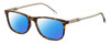 Profile View of Carrera 202 Designer Polarized Sunglasses with Custom Cut Blue Mirror Lenses in Brown Tortoise Havana Gold Clear Crystal Unisex Panthos Full Rim Acetate 55 mm