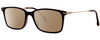 Profile View of Carrera 205 Designer Polarized Sunglasses with Custom Cut Amber Brown Lenses in Matte Black Gunmetal Unisex Rectangular Full Rim Acetate 52 mm