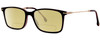Profile View of Carrera 205 Designer Polarized Reading Sunglasses with Custom Cut Powered Sun Flower Yellow Lenses in Matte Black Gunmetal Unisex Rectangular Full Rim Acetate 52 mm