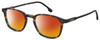 Profile View of Carrera 244 Designer Polarized Sunglasses with Custom Cut Red Mirror Lenses in Gloss Tortoise Havana Black Unisex Panthos Full Rim Acetate 51 mm