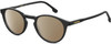 Profile View of Carrera 255 Designer Polarized Sunglasses with Custom Cut Amber Brown Lenses in Gloss Black Unisex Panthos Full Rim Acetate 48 mm