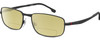 Profile View of Carrera CA-8854 Designer Polarized Reading Sunglasses with Custom Cut Powered Sun Flower Yellow Lenses in Matte Black Mens Rectangle Full Rim Stainless Steel 59 mm