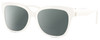Profile View of Michael Kors MK4091 Designer Polarized Reading Sunglasses with Custom Cut Powered Smoke Grey Lenses in Gloss White Ladies Cat Eye Full Rim Acetate 52 mm