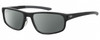 Profile View of Under Armour UA-5014 Designer Polarized Sunglasses with Custom Cut Smoke Grey Lenses in Gloss Black Matte Grey Mens Oval Full Rim Acetate 56 mm