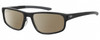 Profile View of Under Armour UA-5014 Designer Polarized Reading Sunglasses with Custom Cut Powered Amber Brown Lenses in Gloss Black Matte Grey Mens Oval Full Rim Acetate 56 mm