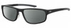 Profile View of Under Armour UA-5014 Designer Polarized Reading Sunglasses with Custom Cut Powered Smoke Grey Lenses in Gloss Black Matte Grey Mens Oval Full Rim Acetate 56 mm