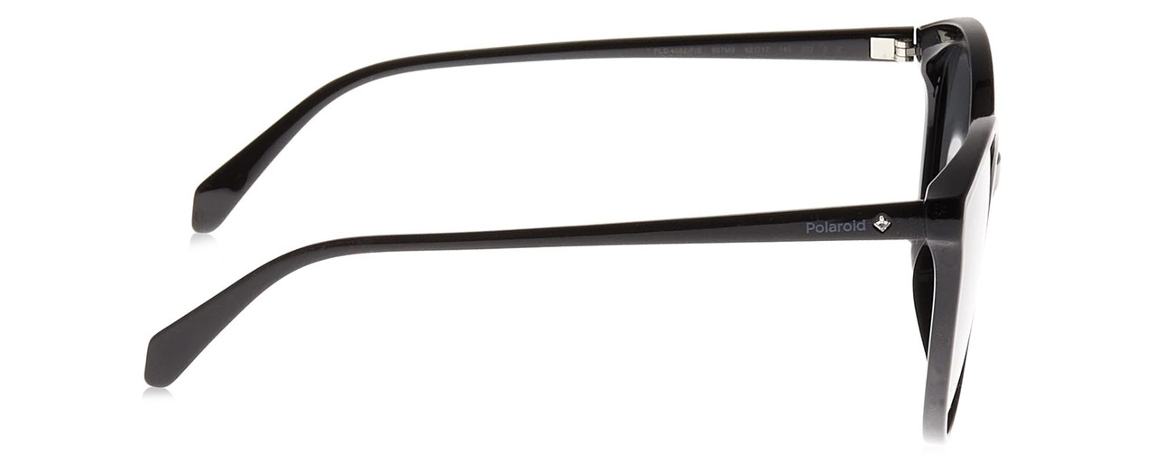 Side View of Polaroid 4082/F/S Cat Eye Sunglasses Black Gemstone Accents/Polarized Grey 62 mm