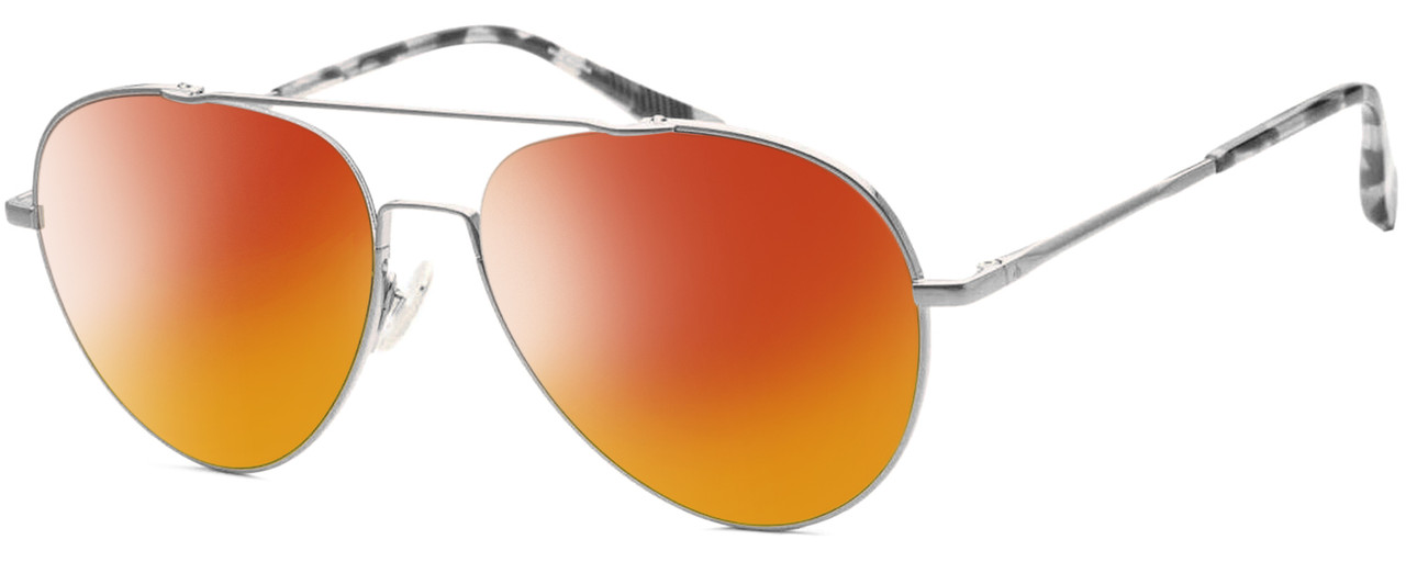 Profile View of Rag&Bone 1036 Designer Polarized Sunglasses with Custom Cut Red Mirror Lenses in Rose Gold Red Tortoise Havana Unisex Pilot Full Rim Metal 58 mm