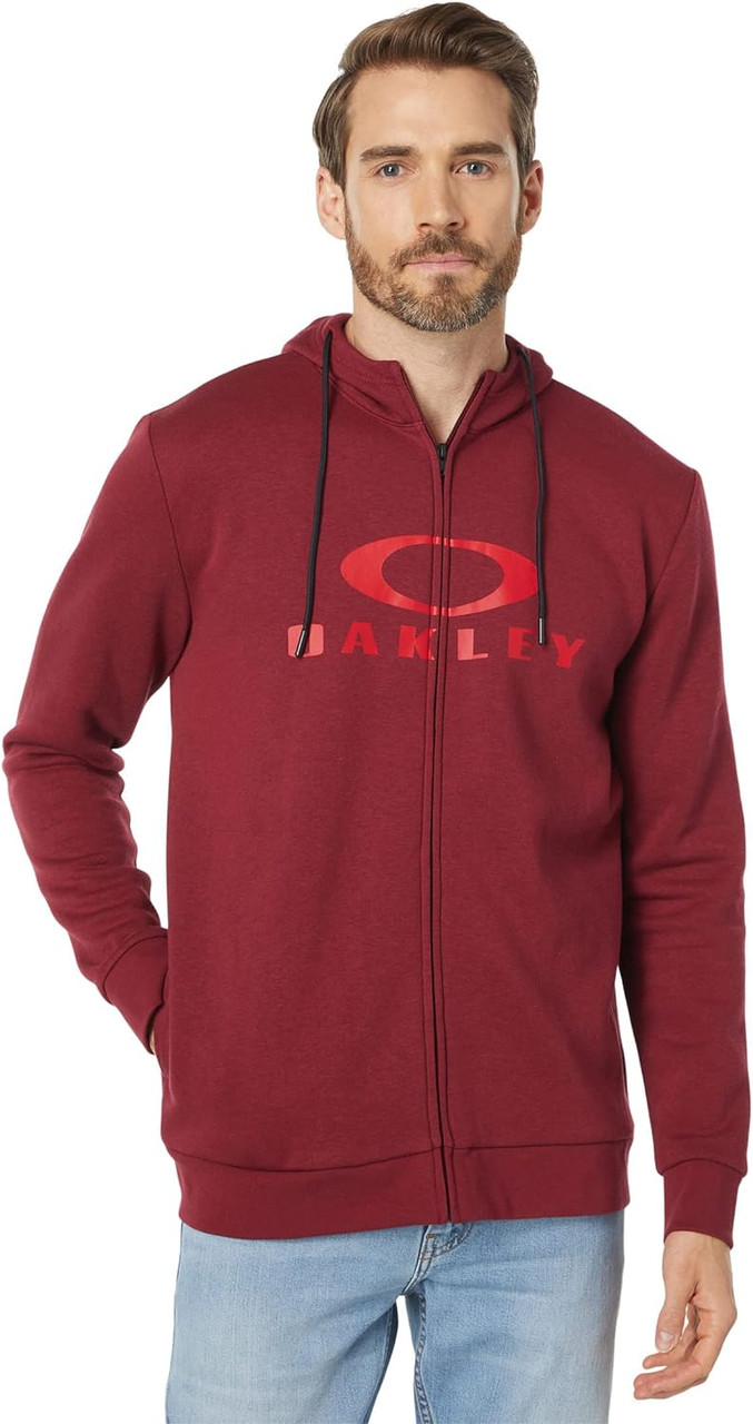 Lifestyle image 1 of Oakley Bark Full Zip Hoodie 2.0 in Iron Red Extra X-Large XL Cotton French Terry