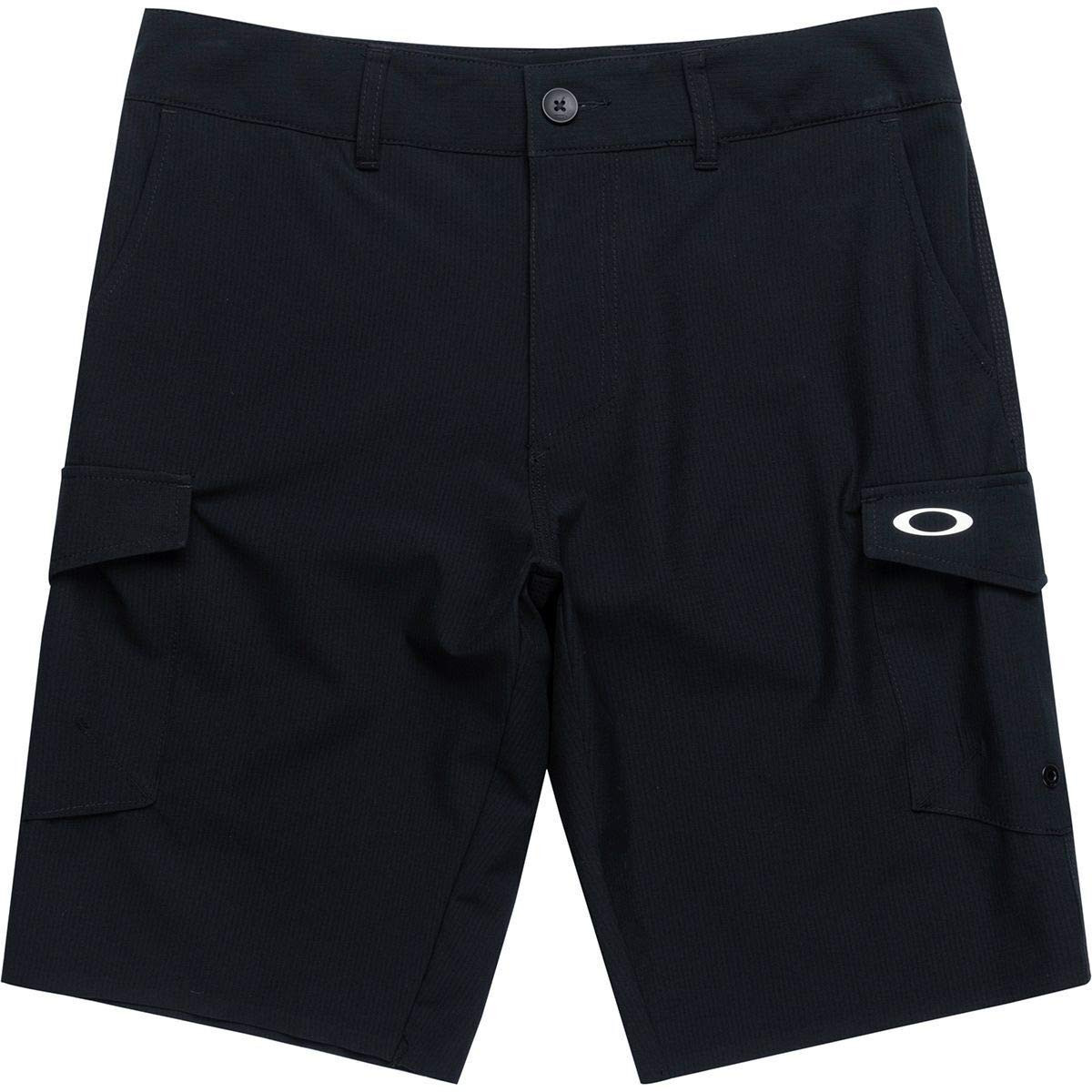 Lifestyle image 2 of Oakley Men's Hybrid Cargo Shorts 21, Blackout Black 28 Waist Ellipse Logo Pocket