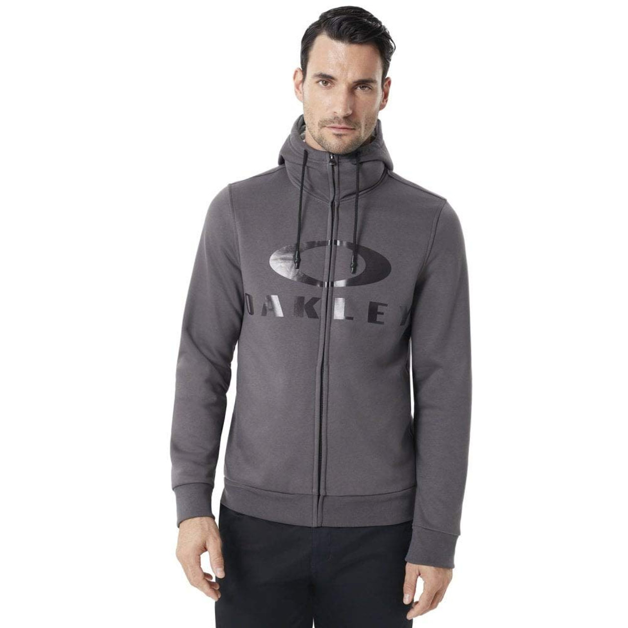 Primary image of Oakley Men's Bark Fz Zip Hoodie Sweatshirt, in Forged Iron Grey Medium Med M USA