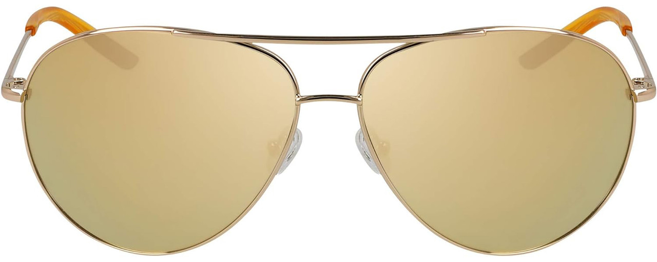 Front View of NIKE Chance-EV1218-751 Unisex Pilot Sunglasses Gold/Polarized Gold Mirror 61mm